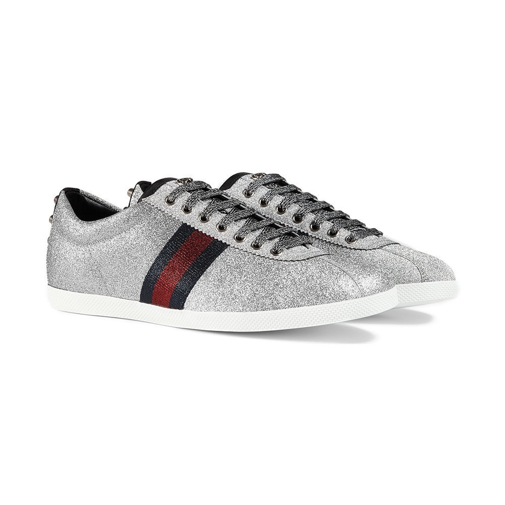 Gucci Web Glitter Sparkle Women’s Sneakers Low Top Size 38,5